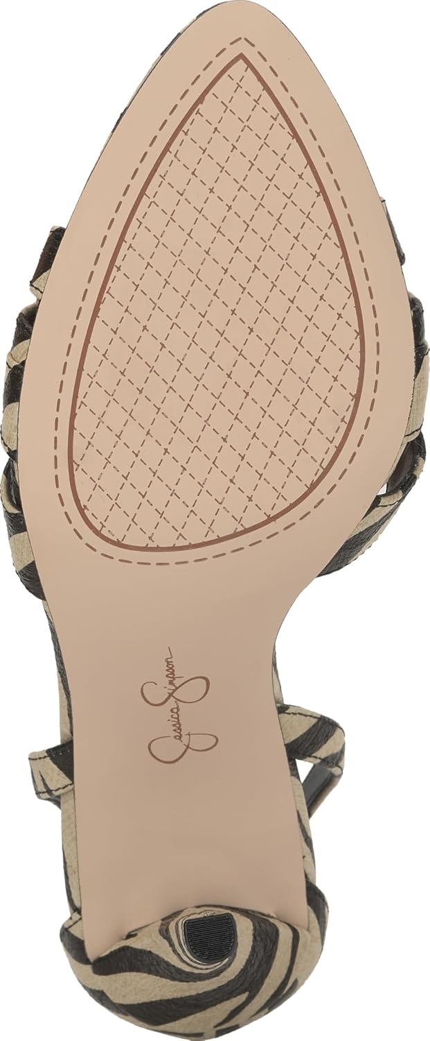 image:imageJessica Simpson Womens Calisa Strappy High Heel SandalBone Combo Crackled Shimmer Zebra