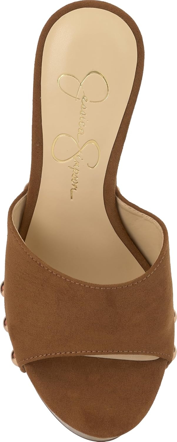 image:imageJessica Simpson Womens Cynlia Studded Platform SandalTuscan Tan Supreme Microsuede