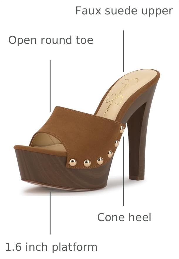 image:imageJessica Simpson Womens Cynlia Studded Platform SandalTuscan Tan Supreme Microsuede