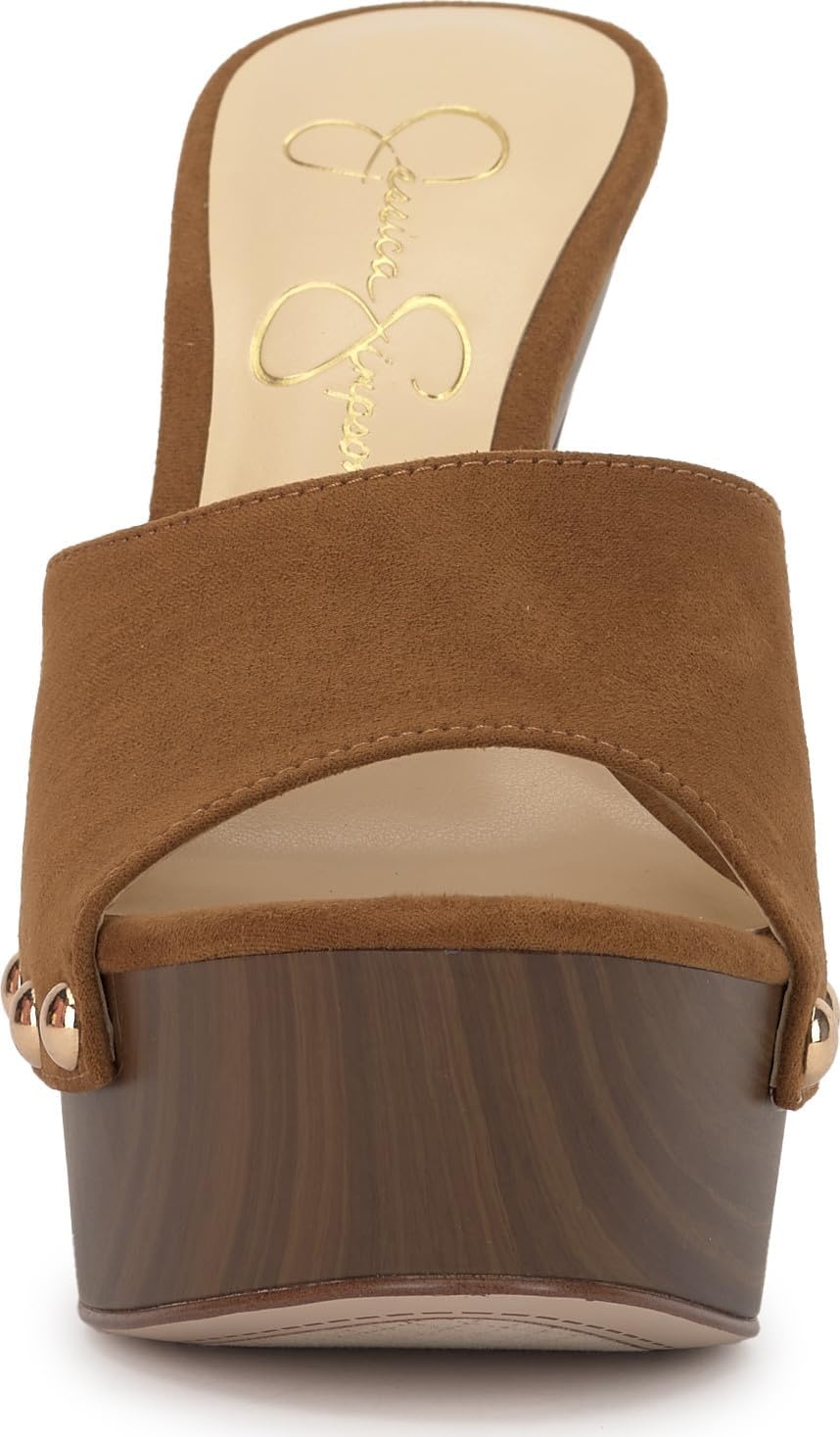 image:imageJessica Simpson Womens Cynlia Studded Platform SandalTuscan Tan Supreme Microsuede