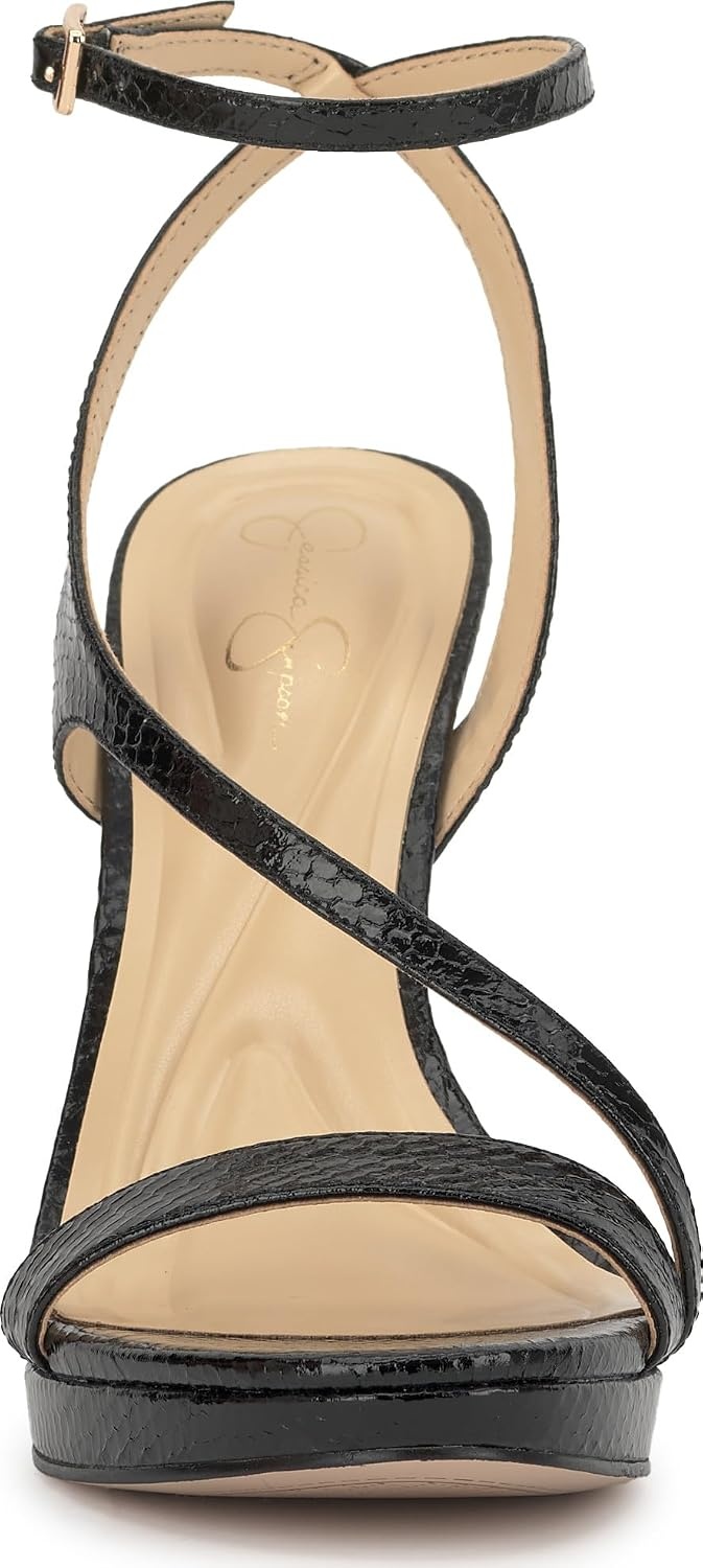 image:imageJessica Simpson Womens Dixia Ankle Strap Heeled SandalsBlack
