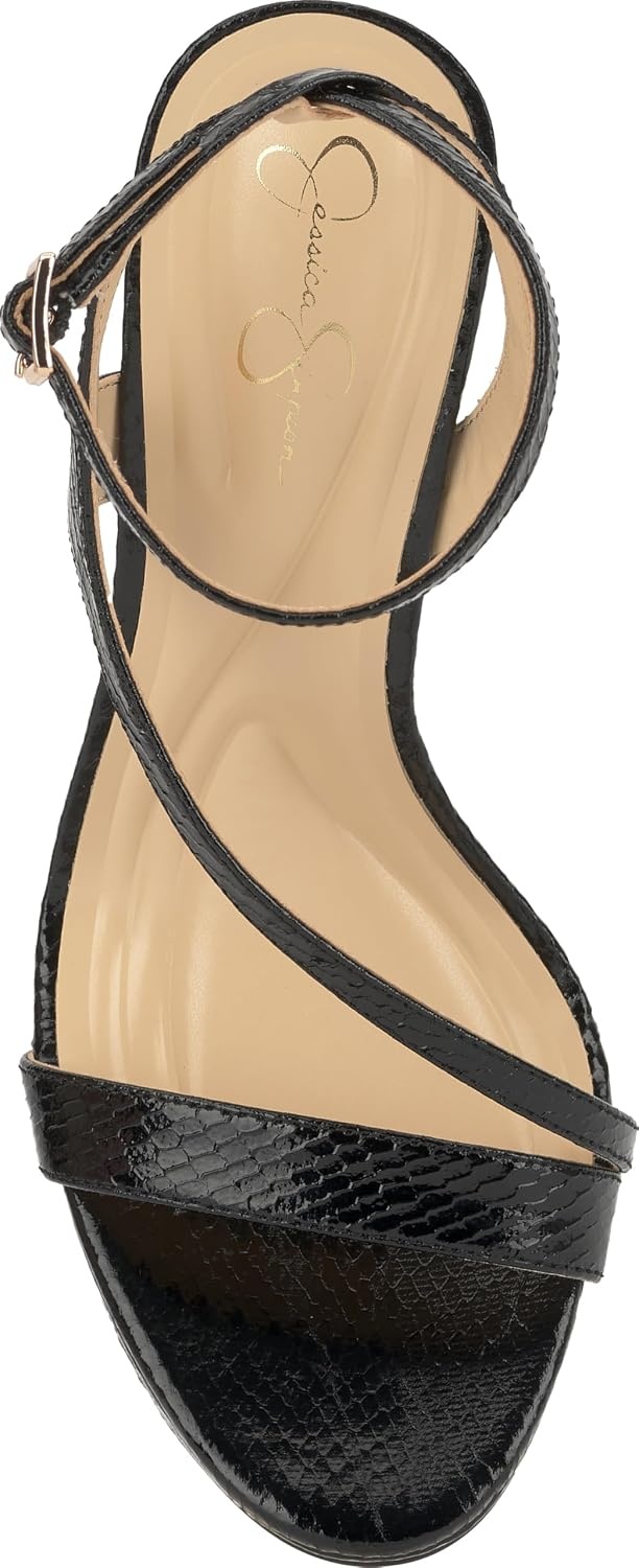image:imageJessica Simpson Womens Dixia Ankle Strap Heeled SandalsBlack