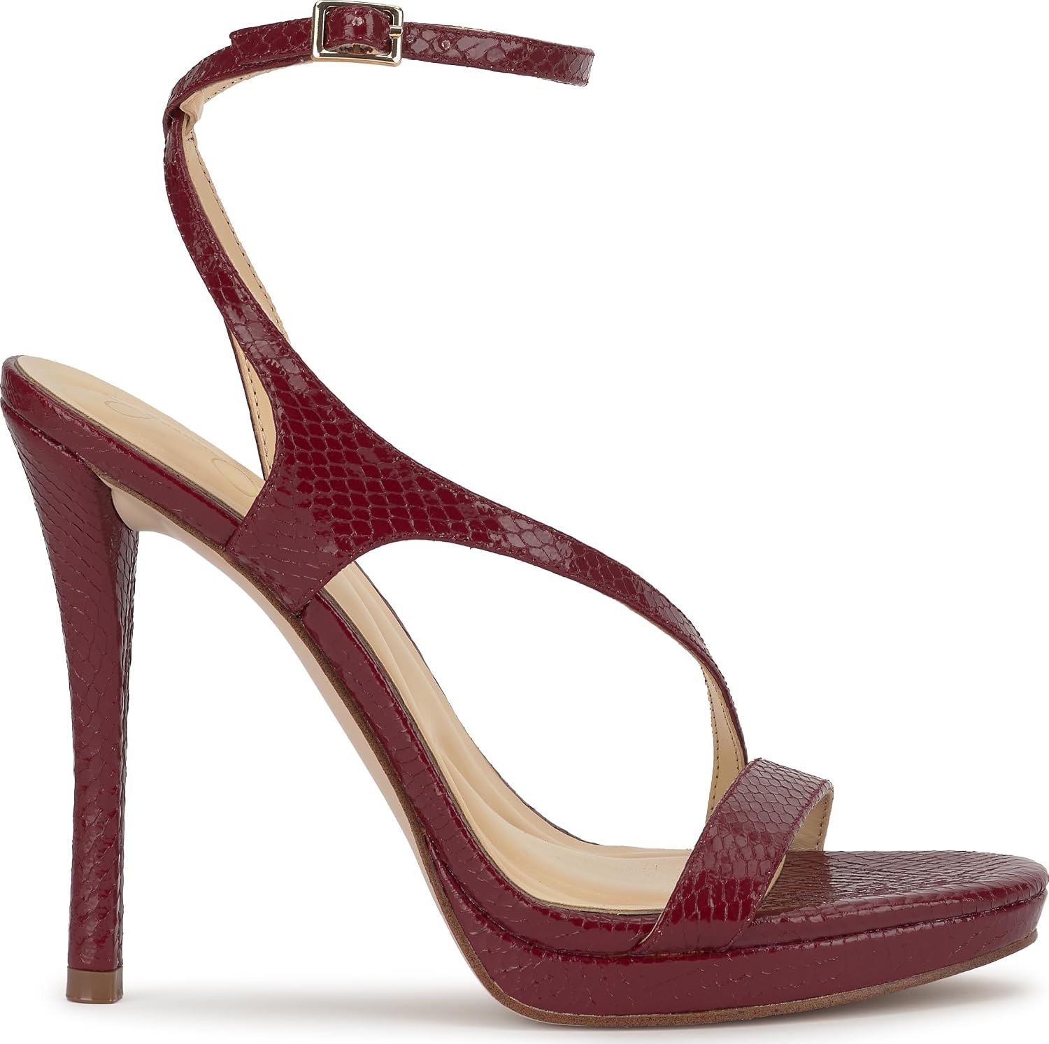 image:imageJessica Simpson Womens Dixia Ankle Strap Heeled SandalsChili Pepper Glazed Snake