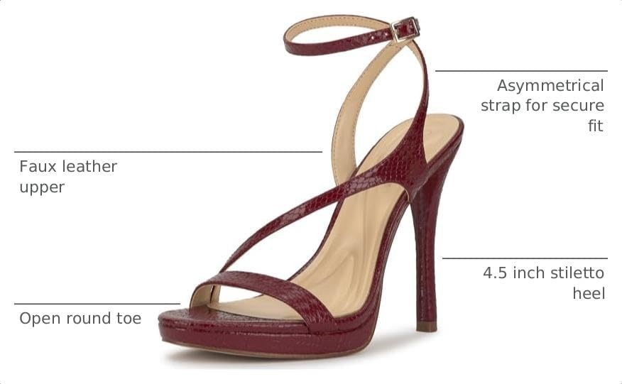 image:imageJessica Simpson Womens Dixia Ankle Strap Heeled SandalsChili Pepper Glazed Snake