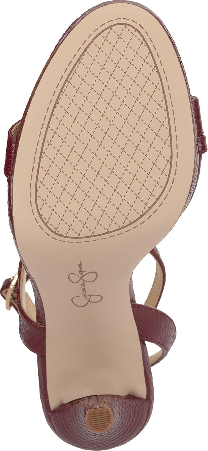 image:imageJessica Simpson Womens Dixia Ankle Strap Heeled SandalsChili Pepper Glazed Snake