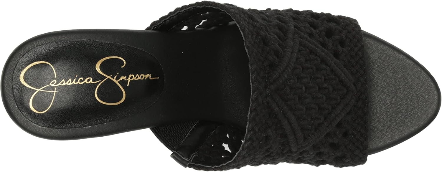 image:imageJessica Simpson Womens Shelbie Block Heel Platform MuleBlack Macrame