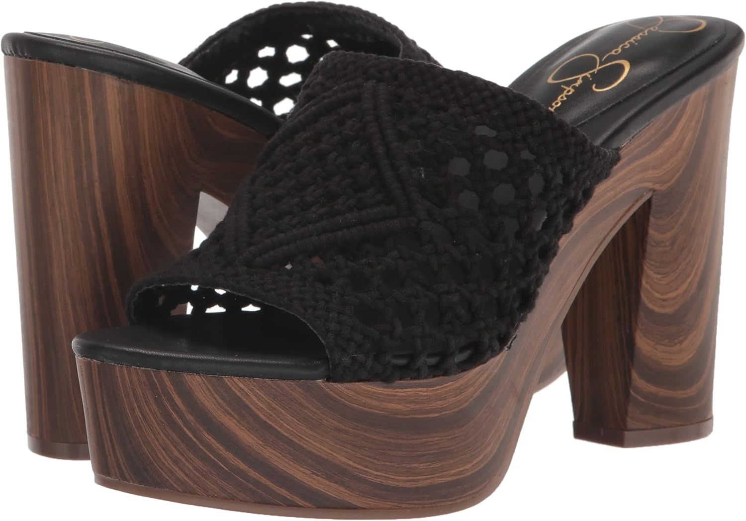 image:imageJessica Simpson Womens Shelbie Block Heel Platform MuleBlack Macrame