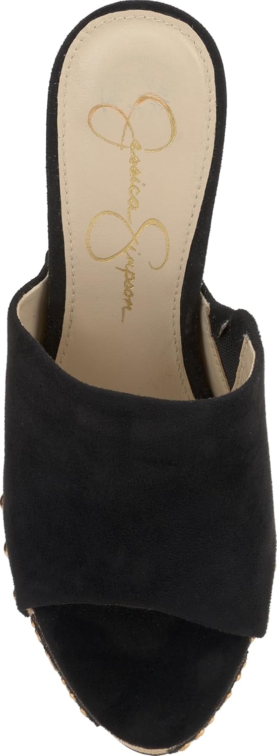 image:imageJessica Simpson Womens Shelbie Block Heel Platform MuleBlack Supreme Microsuede