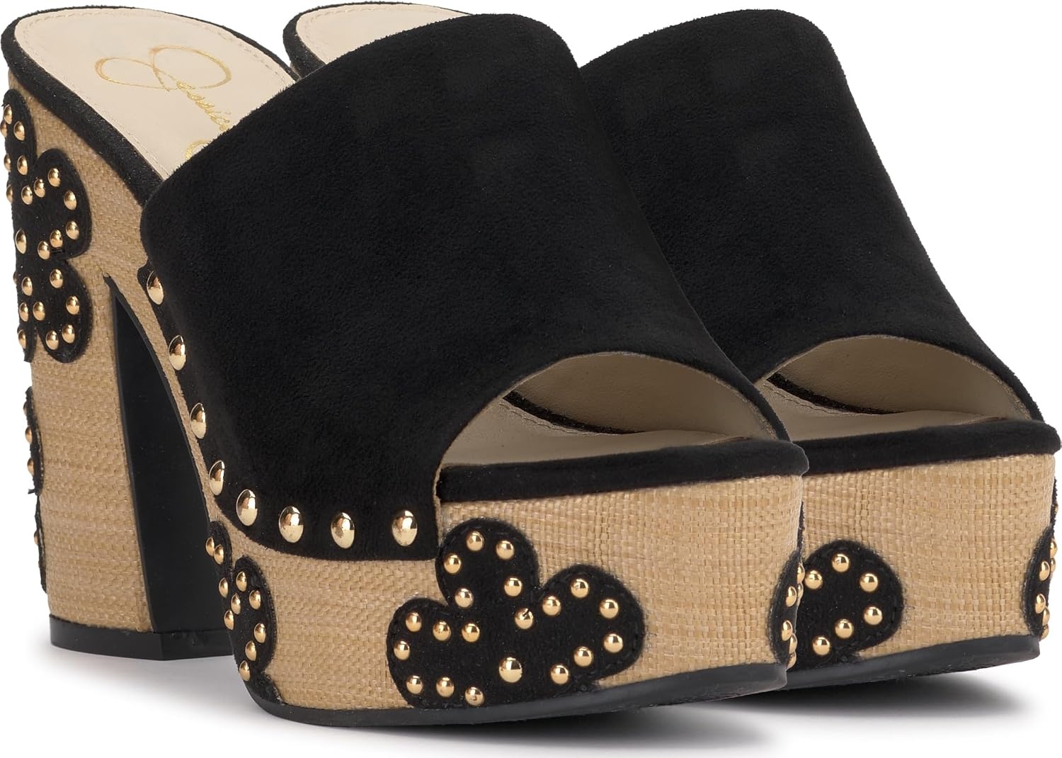 image:imageJessica Simpson Womens Shelbie Block Heel Platform MuleBlack Supreme Microsuede