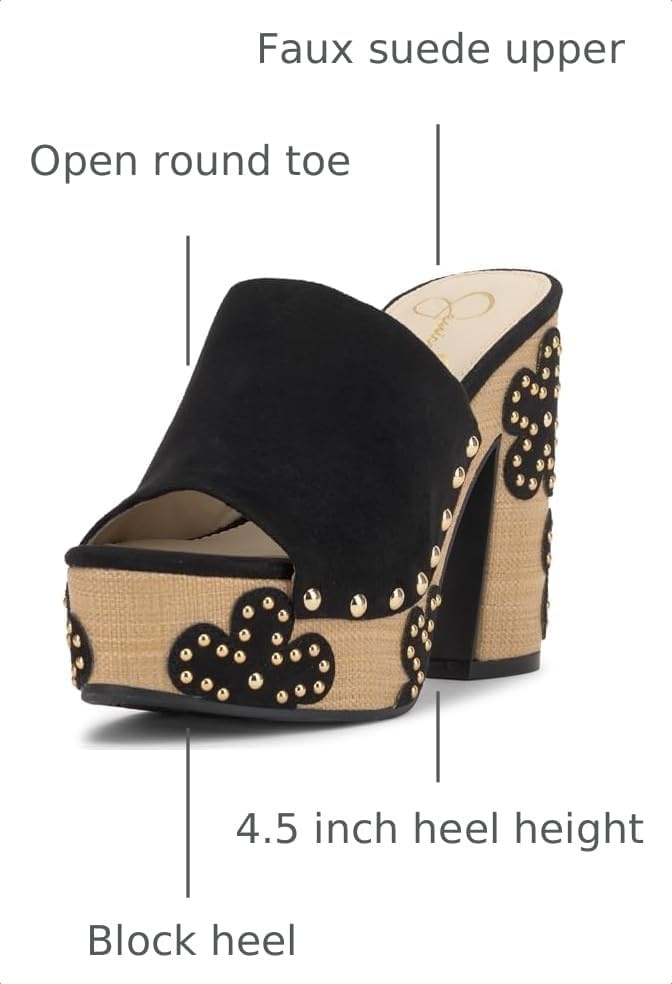 image:imageJessica Simpson Womens Shelbie Block Heel Platform MuleBlack Supreme Microsuede