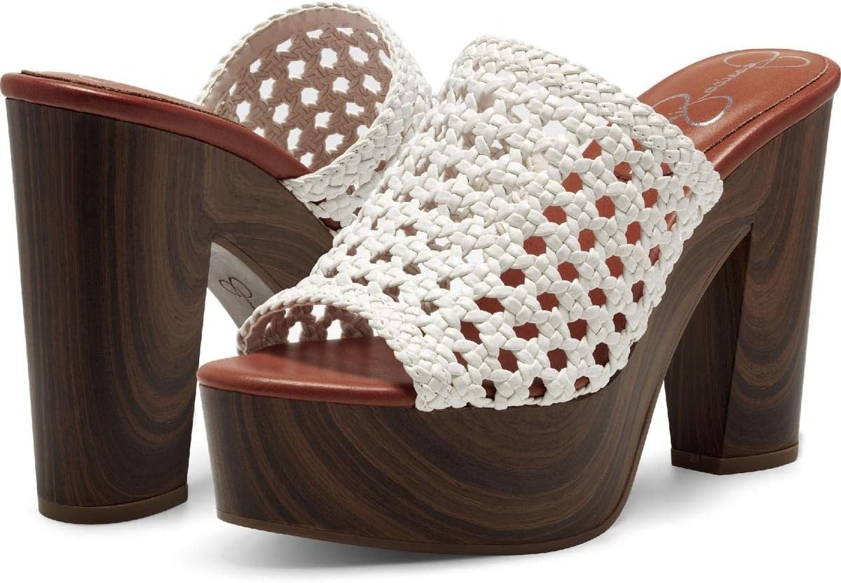 image:imageJessica Simpson Womens Shelbie Block Heel Platform MuleBright White