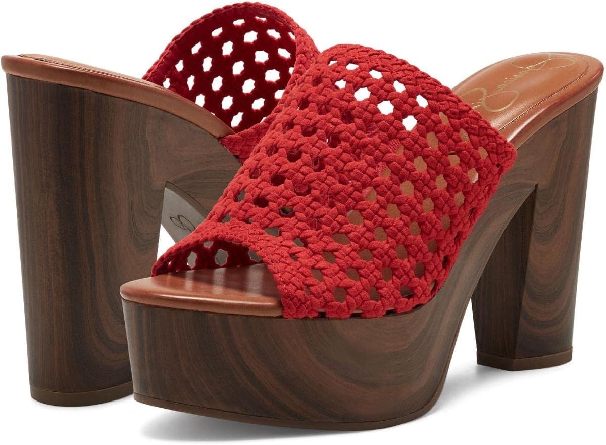 image:imageJessica Simpson Womens Shelbie Block Heel Platform MuleDahlia Red