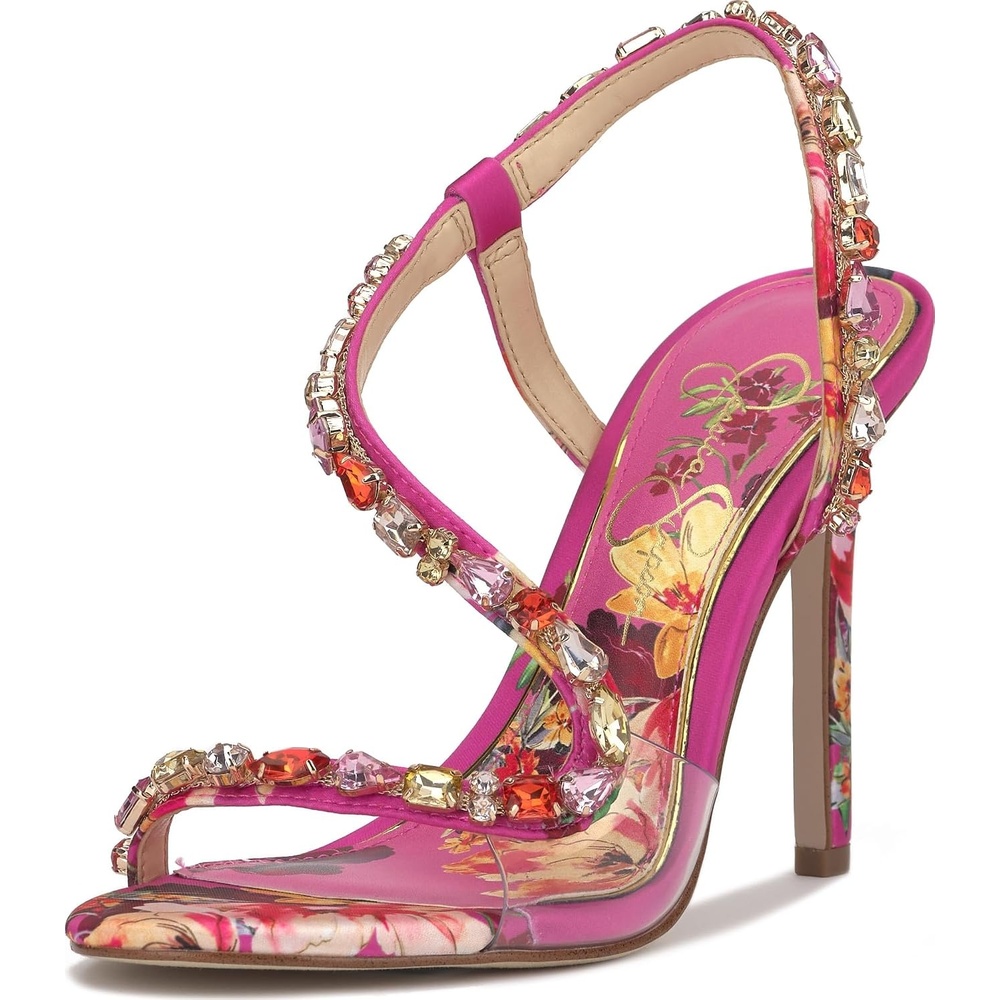 image:imageJessica Simpson Jaycin Embellished Heeled SandalsPink Combo