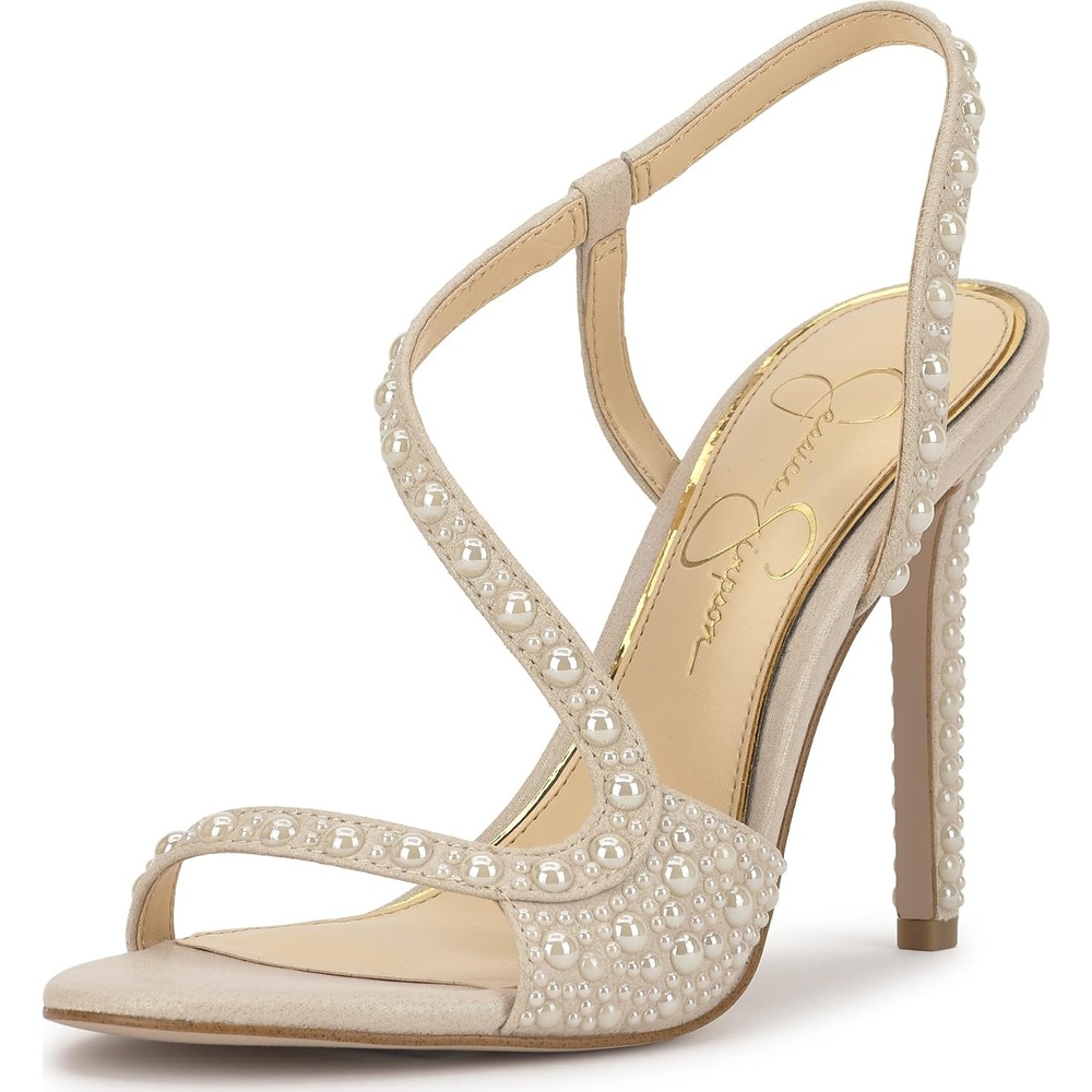 image:imageJessica Simpson Jaycin Embellished Heeled SandalsSoft Ivory