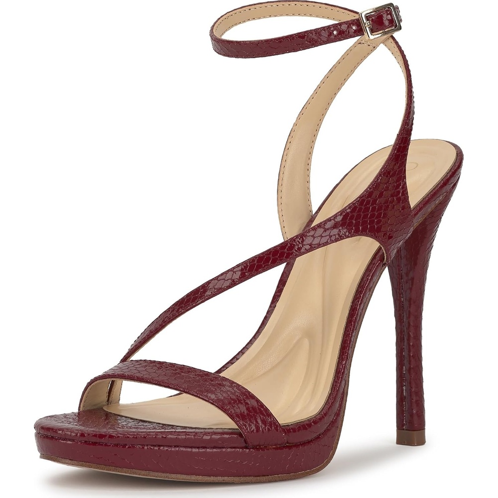 image:imageJessica Simpson Womens Dixia Ankle Strap Heeled SandalsChili Pepper Glazed Snake