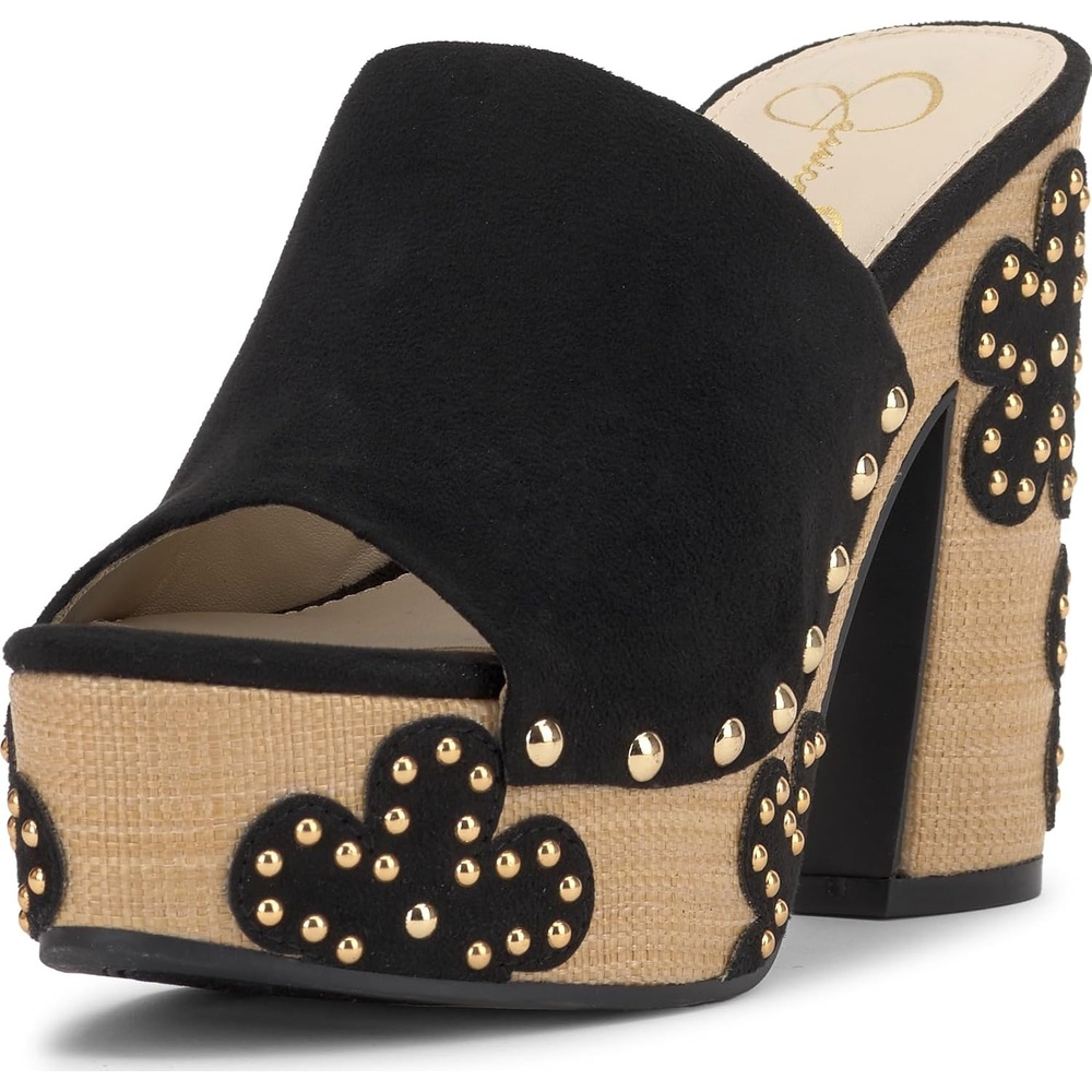 image:imageJessica Simpson Womens Shelbie Block Heel Platform MuleBlack Supreme Microsuede