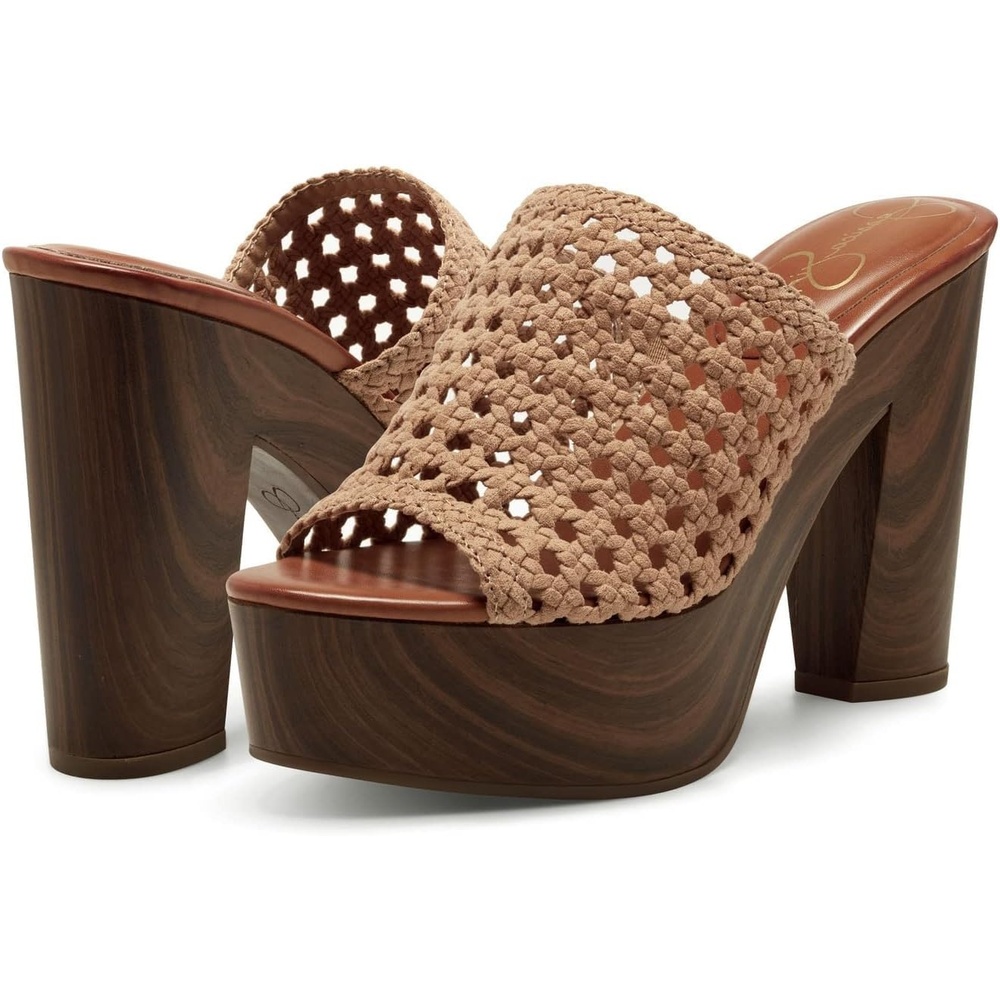 image:imageJessica Simpson Womens Shelbie Block Heel Platform MuleNatural 2