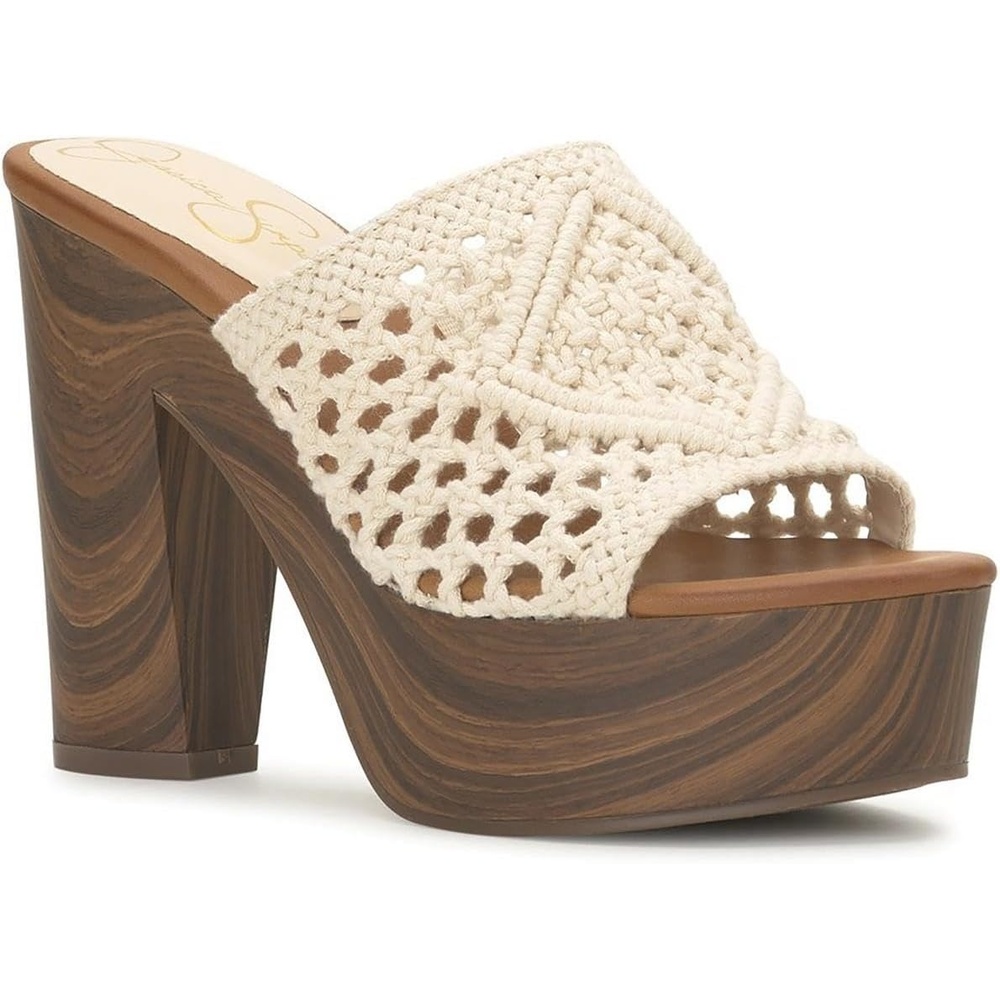 image:imageJessica Simpson Womens Shelbie Block Heel Platform MuleNatural Macrame