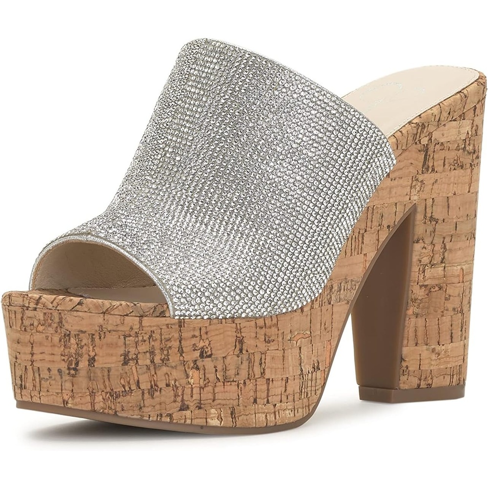 image:imageJessica Simpson Womens Shelbie Block Heel Platform MuleSilver