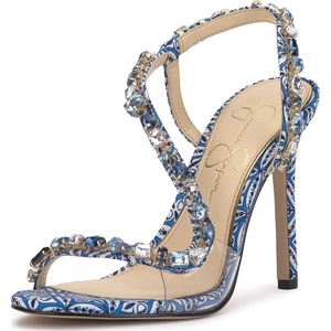 Jessica Simpson Jaycin Embellished Heeled Sandals(Atlantic Blue)