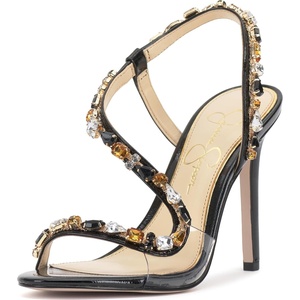Jessica Simpson Jaycin Embellished Heeled Sandals(Black)