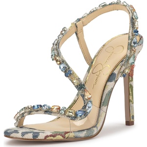 Jessica Simpson Jaycin Embellished Heeled Sandals(Cream Multi)