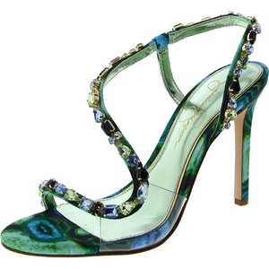 Jessica Simpson Jaycin Embellished Heeled Sandals(Fluorite Combo)
