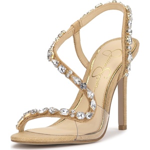 Jessica Simpson Jaycin Embellished Heeled Sandals(Natural Raffia)
