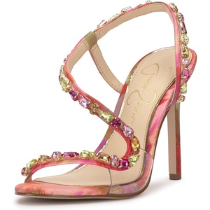 Jessica Simpson Jaycin Embellished Heeled Sandals(Pink Red Combo)