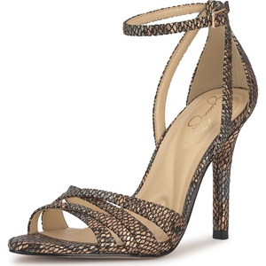 Jessica Simpson Women’s Calisa Strappy High Heel Sandal(Bronze Saphira Snake Print)