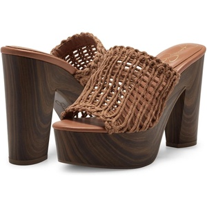 Jessica Simpson Women’s Shelbie Block Heel Platform Mule(Ginger Cookie)