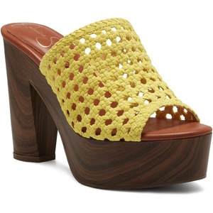 Jessica Simpson Women’s Shelbie Block Heel Platform Mule(Yellow)