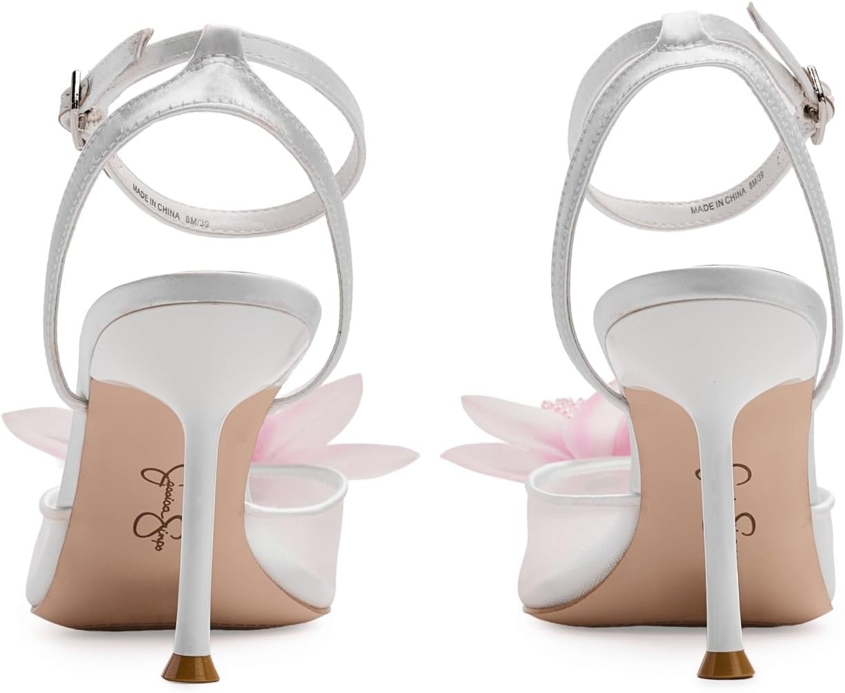image:imageJessica Simpson Vilyria 3D Floral Embellished High HeelBright White