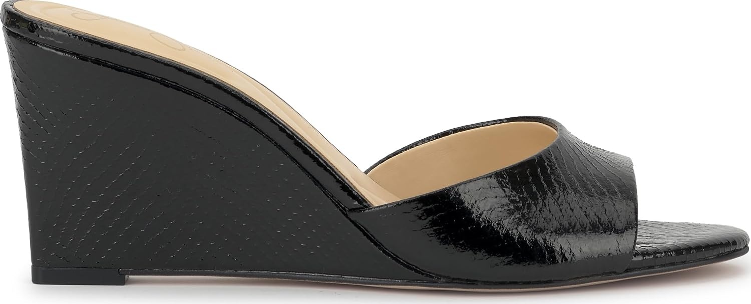 image:imageJessica Simpson Womens Bolir Wedge SandalBlack Glazed Snake