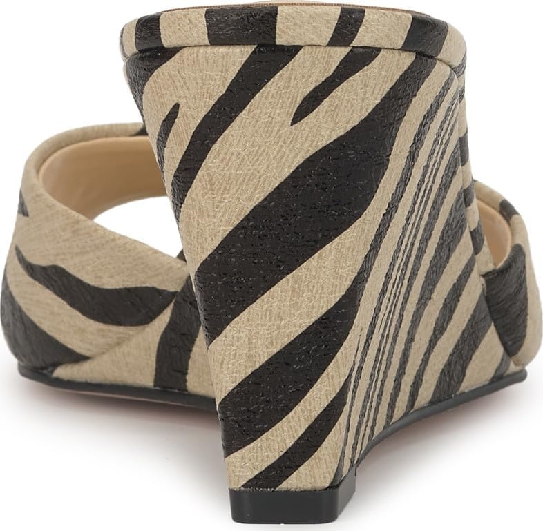 image:imageJessica Simpson Womens Bolir Wedge SandalBone Combo Crackled Shimmer Zebra