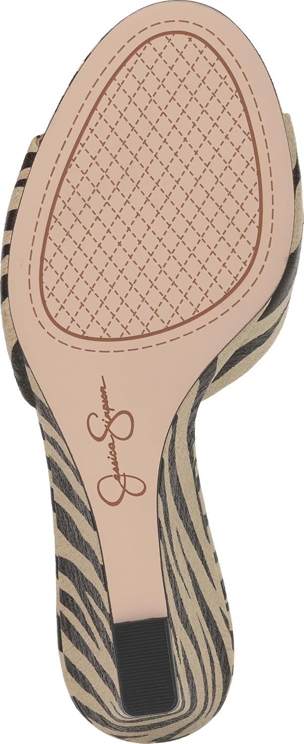 image:imageJessica Simpson Womens Bolir Wedge SandalBone Combo Crackled Shimmer Zebra