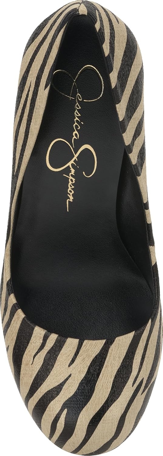 image:imageJessica Simpson Womens Calie Classic PumpBone Combo Crackled Shimmer Zebra