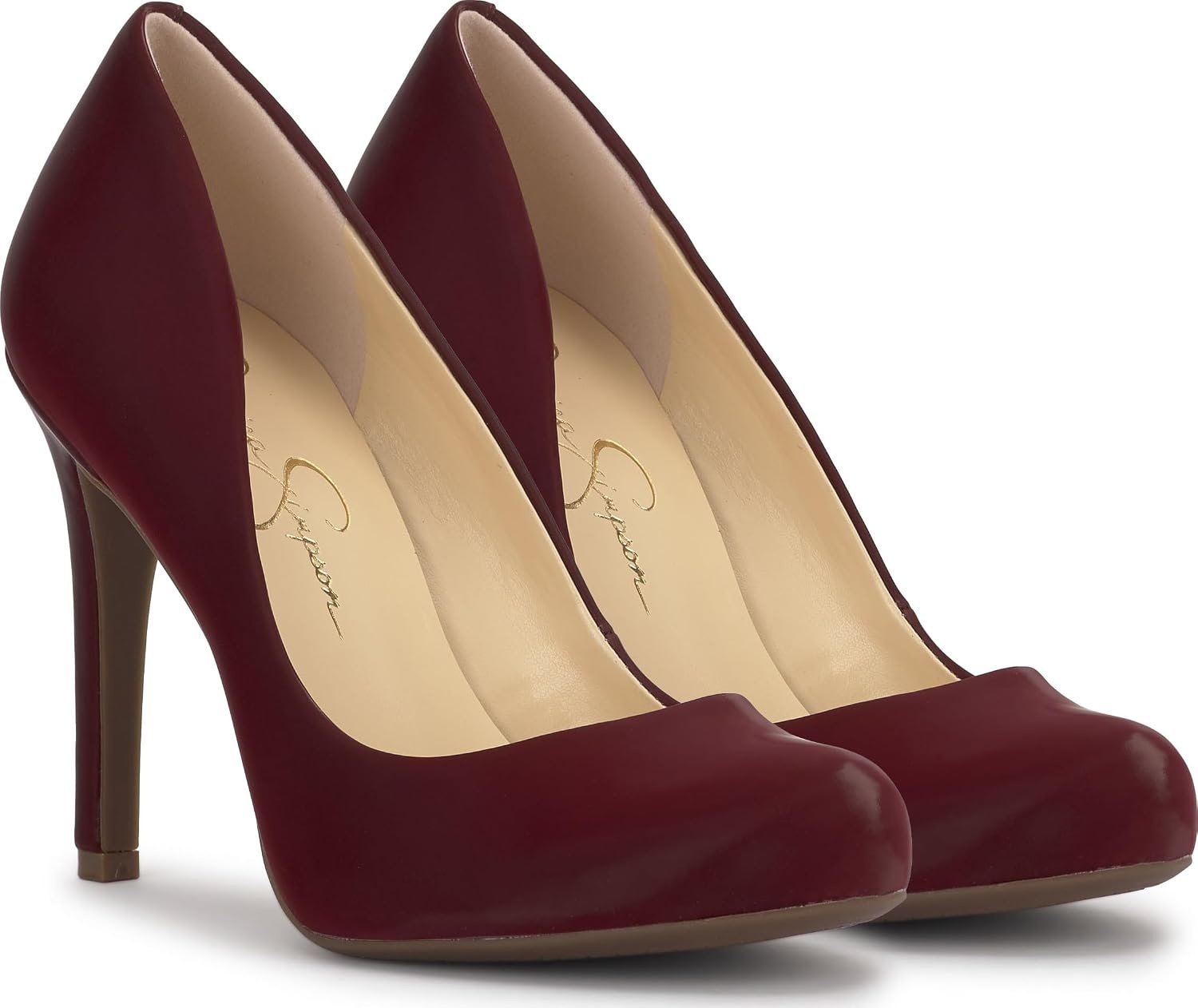 image:imageJessica Simpson Womens Calie Classic PumpDark Cherry Sateen