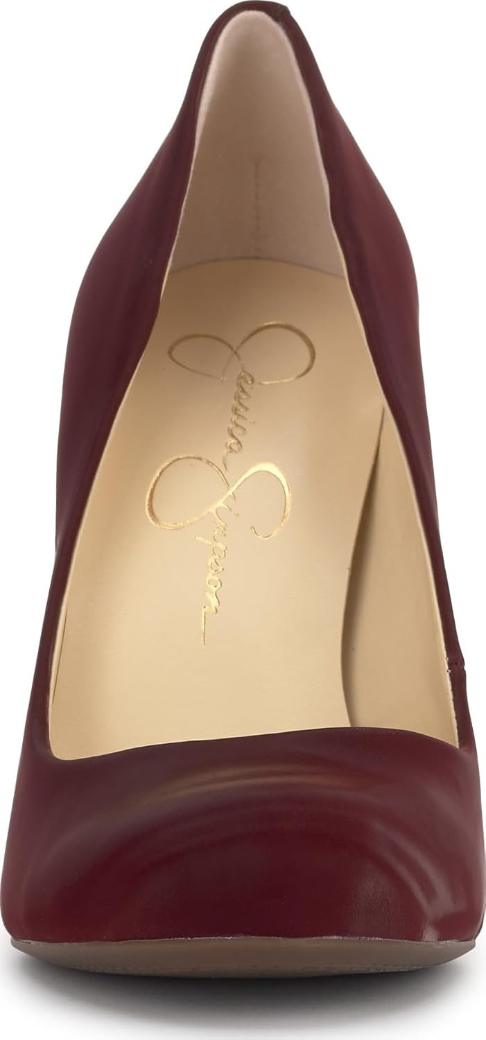image:imageJessica Simpson Womens Calie Classic PumpDark Cherry Sateen