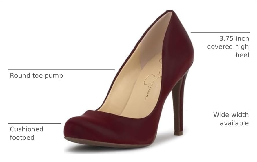 image:imageJessica Simpson Womens Calie Classic PumpDark Cherry Sateen