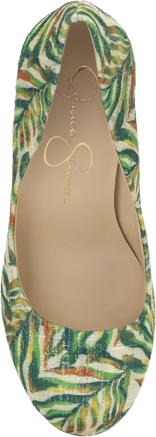 image:imageJessica Simpson Womens Calie Classic PumpGreen Multi Jungle Jacquard