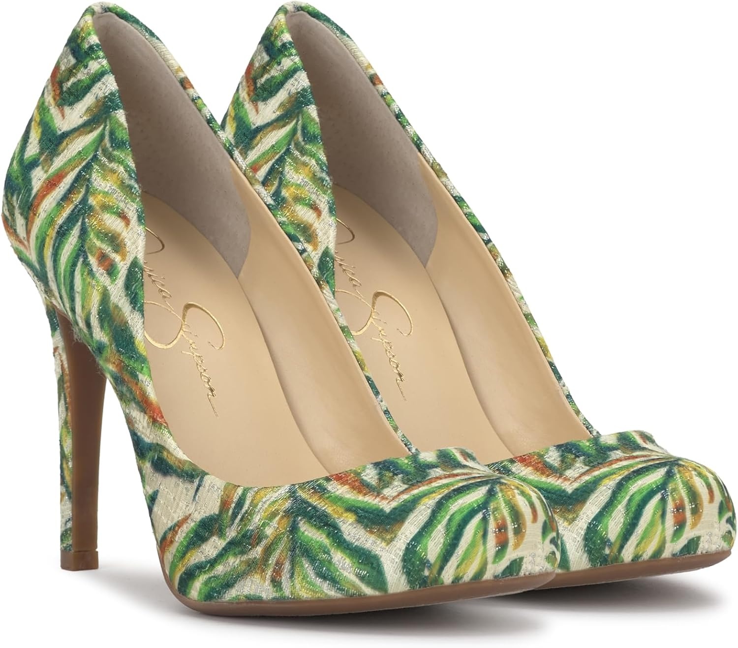 image:imageJessica Simpson Womens Calie Classic PumpGreen Multi Jungle Jacquard