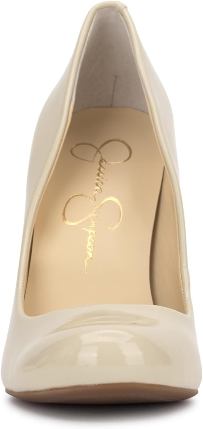 image:imageJessica Simpson Womens Calie Classic PumpSoft Ivory Crinkle Patent