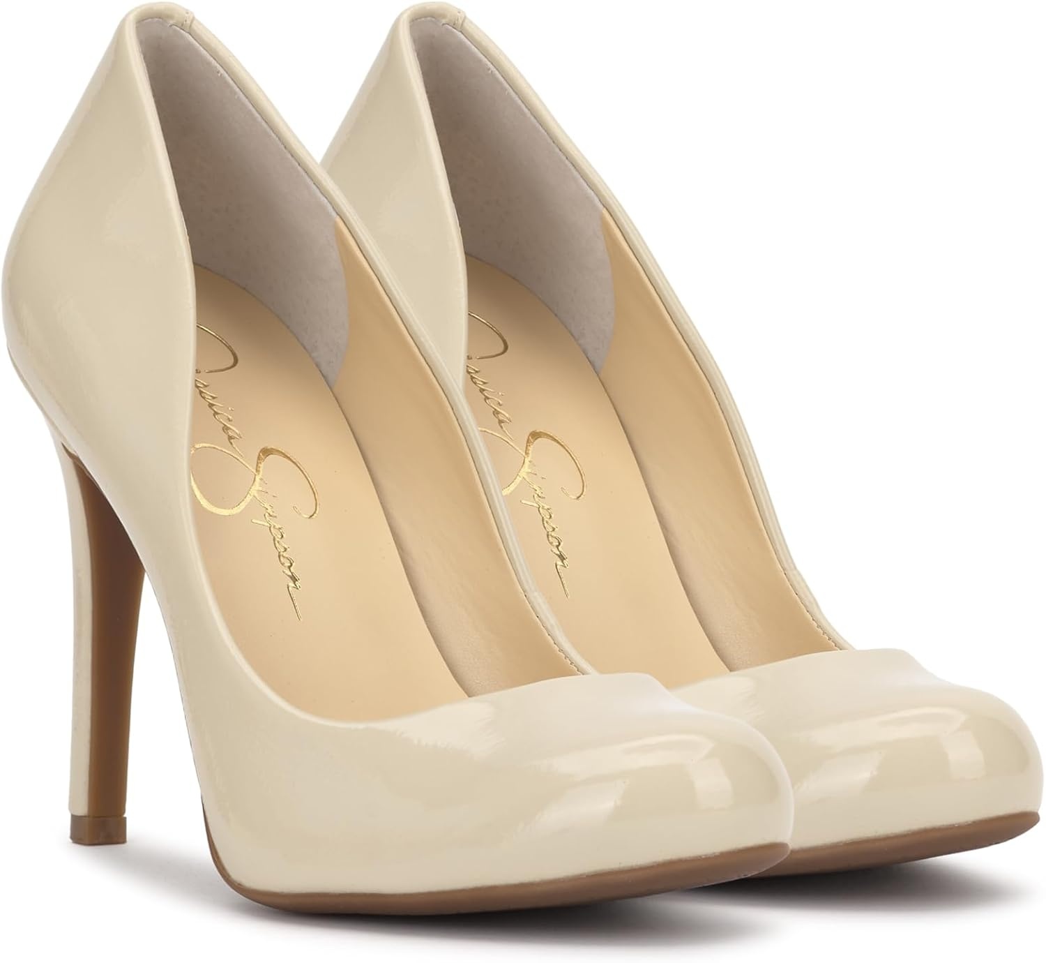 image:imageJessica Simpson Womens Calie Classic PumpSoft Ivory Crinkle Patent