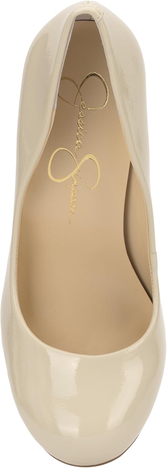 image:imageJessica Simpson Womens Calie Classic PumpSoft Ivory Crinkle Patent