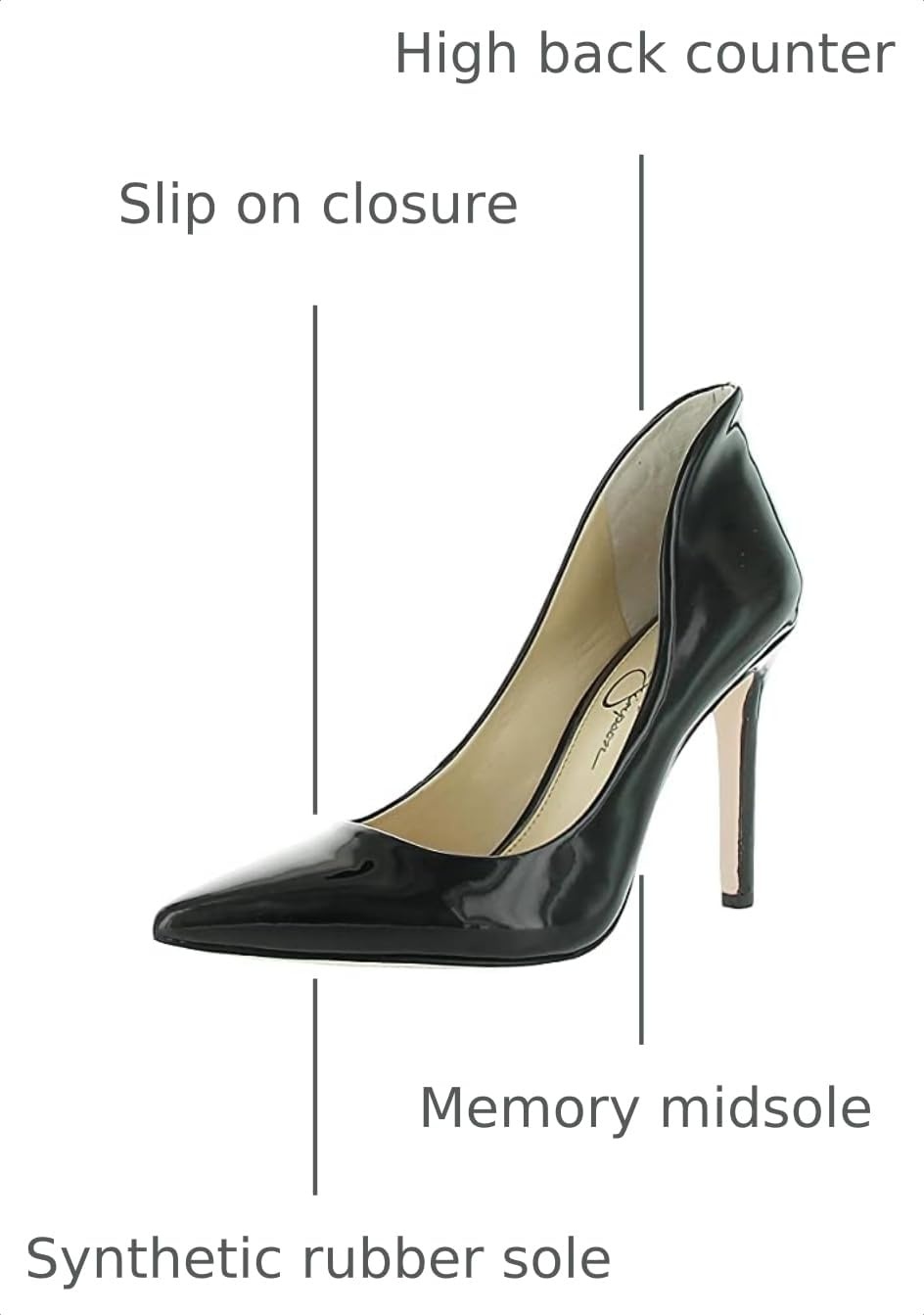 image:imageJessica Simpson Womens Cambredge Pointed Toe Pump Dress Black 75Black Patent