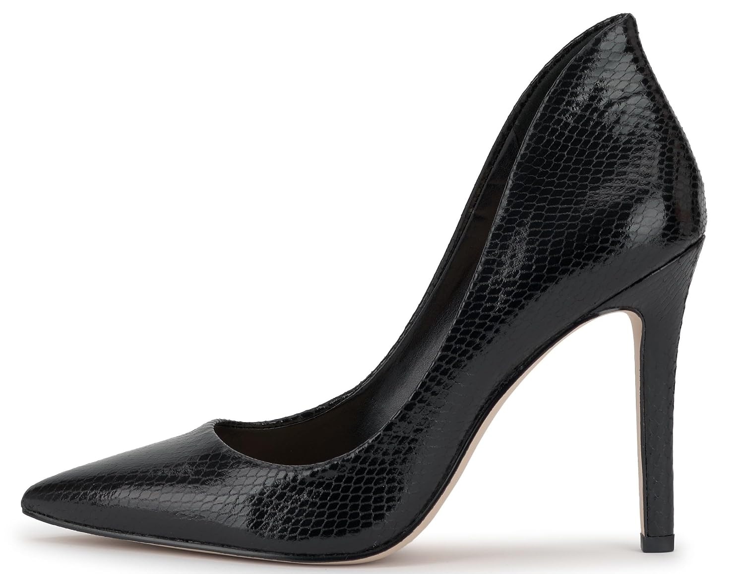 image:imageJessica Simpson Womens Cambredge Pointed Toe Pump Dress Black 75BlackMetallic Snake