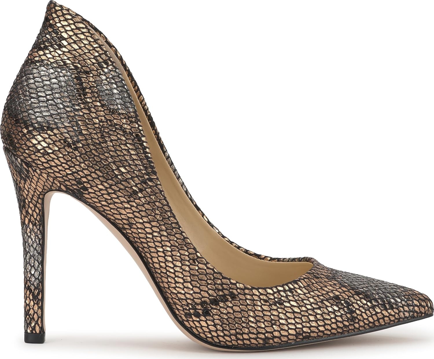 image:imageJessica Simpson Womens Cambredge Pointed Toe Pump Dress Black 75Bronze Saphira Snake Print