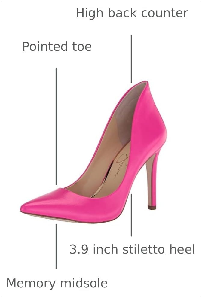 image:imageJessica Simpson Womens Cambredge Pointed Toe Pump Dress Black 75Candy Pink