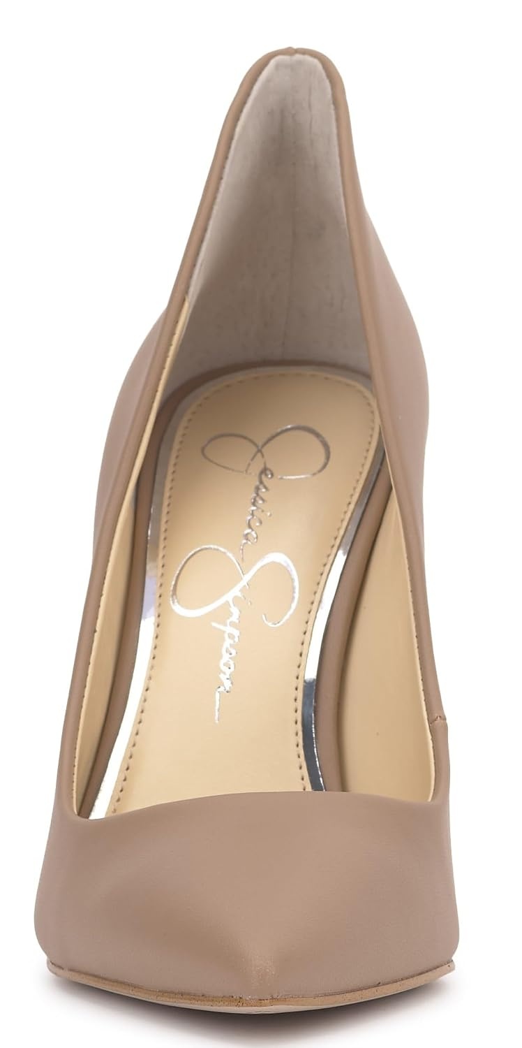 image:imageJessica Simpson Womens Cambredge Pointed Toe Pump Dress Black 75Chai Latte Smooth